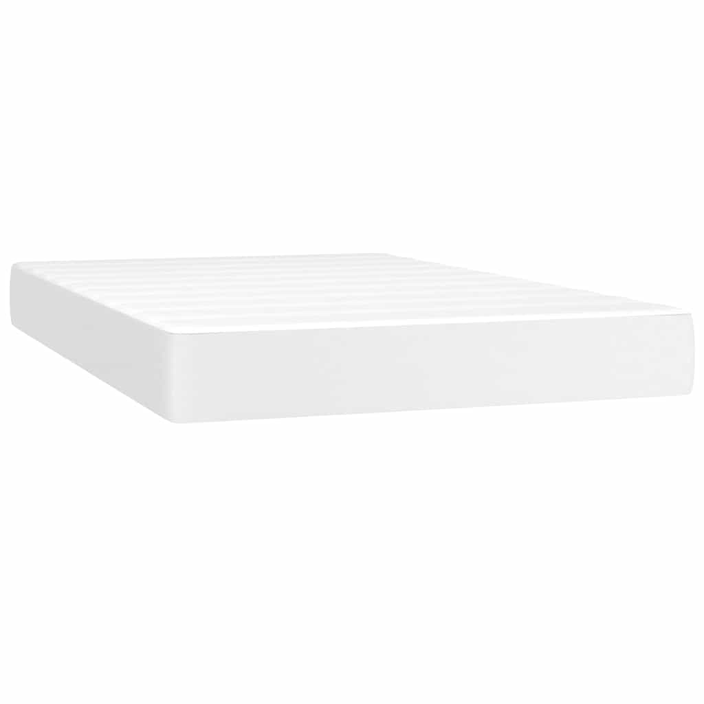 Vidaxl pocketveringmatras medium 120x200x20 cm kunstleer wit