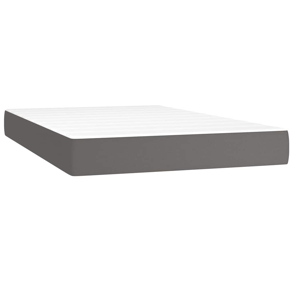 Vidaxl pocketveringmatras medium 120x200x20 cm kunstleer grijs