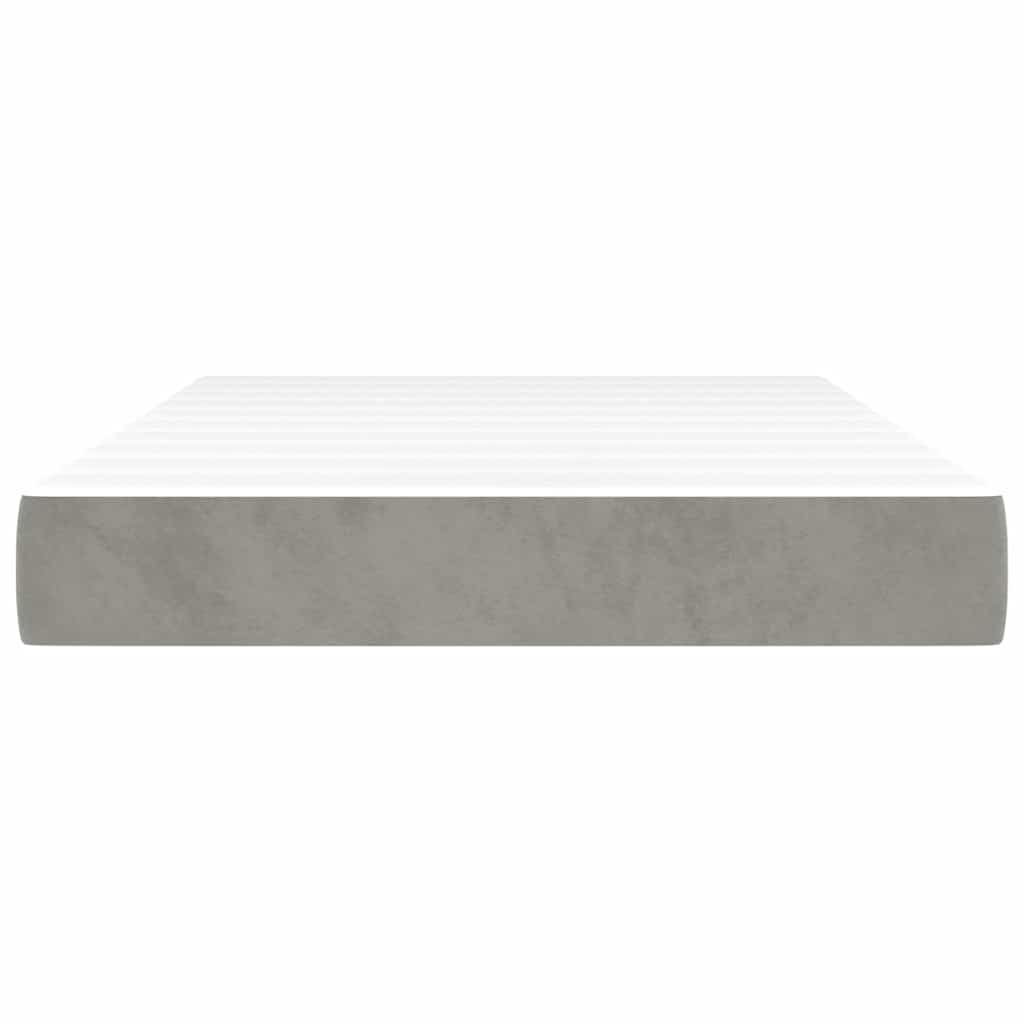 Vidaxl pocketveringmatras medium 120x200x20 cm fluweel lichtgrijs