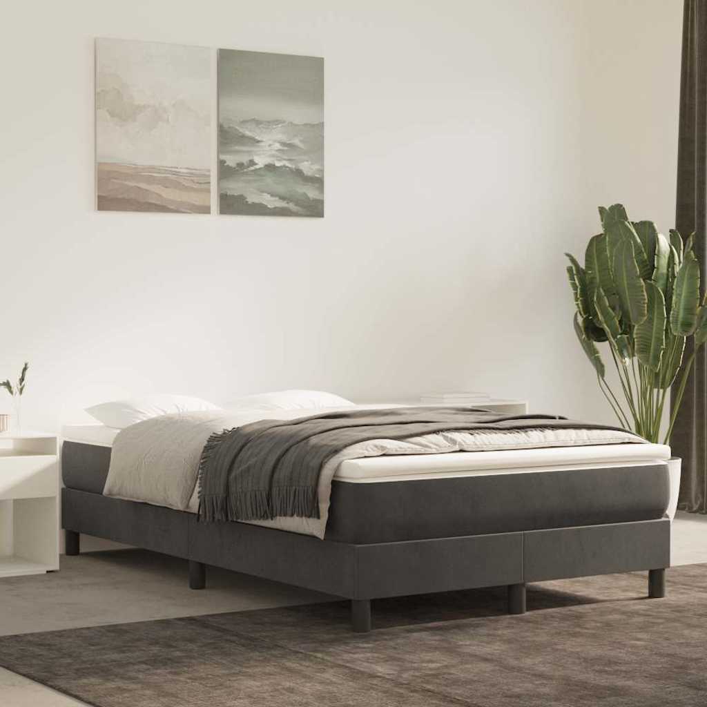 Vidaxl pocketveringmatras medium 120x200x20 cm fluweel donkergrijs