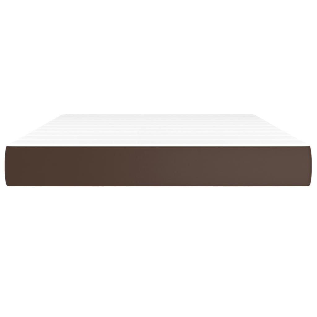 Vidaxl pocketveringmatras medium 140x190x20 cm kunstleer bruin