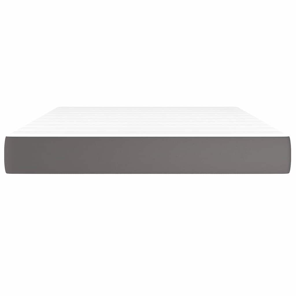 Vidaxl pocketveringmatras medium 140x190x20 cm kunstleer grijs