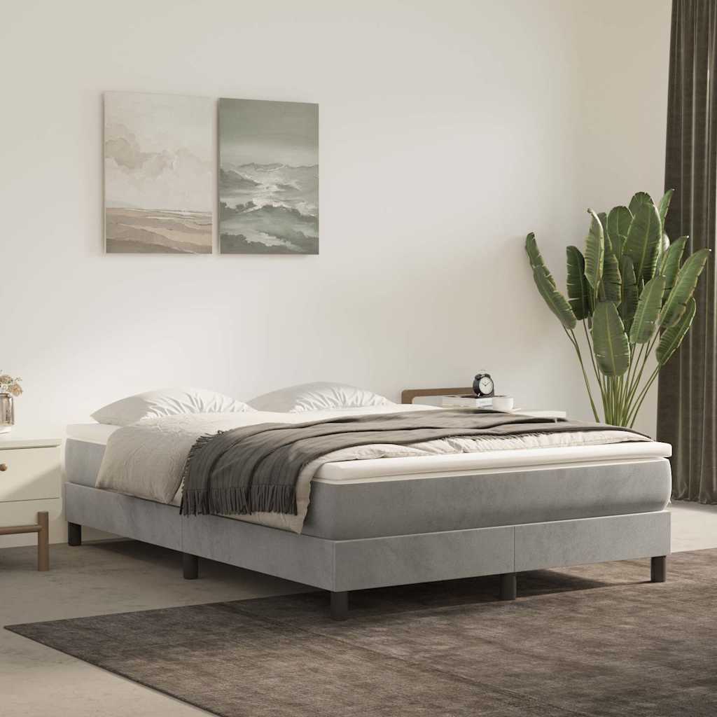 Vidaxl pocketveringmatras medium 140x190x20 cm fluweel lichtgrijs