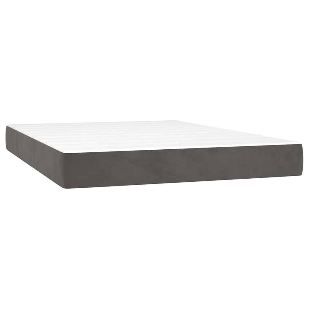 Vidaxl pocketveringmatras medium 140x190x20 cm fluweel donkergrijs