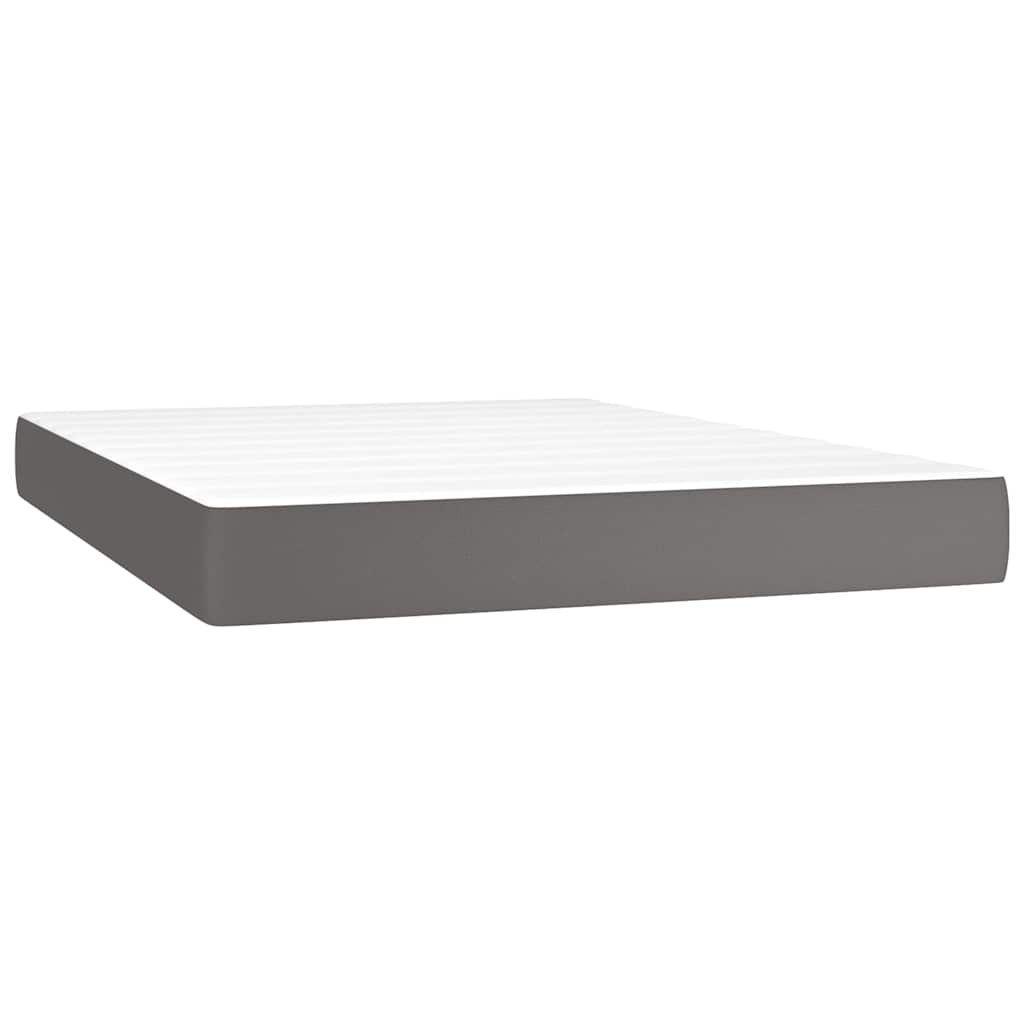 Vidaxl pocketveringmatras medium 140x200x20 cm kunstleer grijs