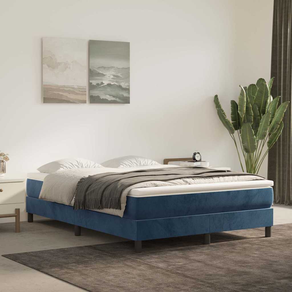 Vidaxl pocketveringmatras medium 140x200x20 cm fluweel donkerblauw