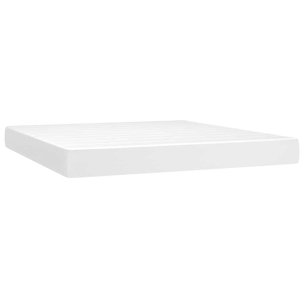Vidaxl pocketveringmatras medium 160x200x20 cm kunstleer wit