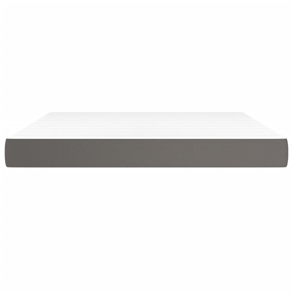 Vidaxl pocketveringmatras medium 160x200x20 cm kunstleer grijs