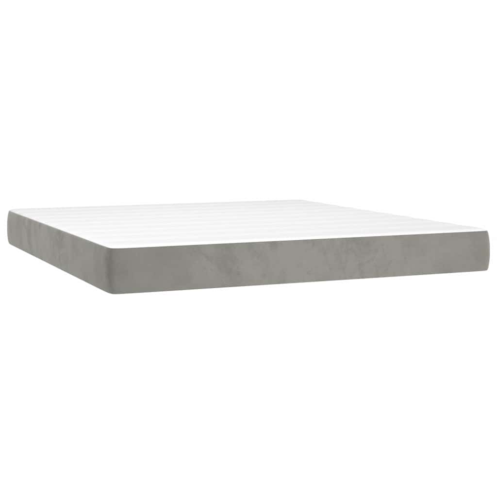 Vidaxl pocketveringmatras medium 160x200x20 cm fluweel lichtgrijs