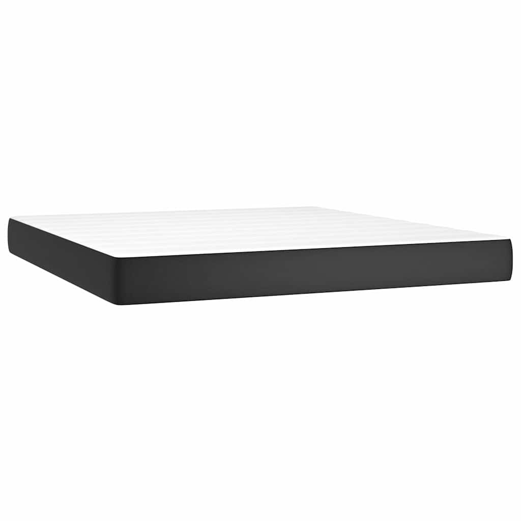 Vidaxl pocketveringmatras medium 180x200x20 cm kunstleer zwart