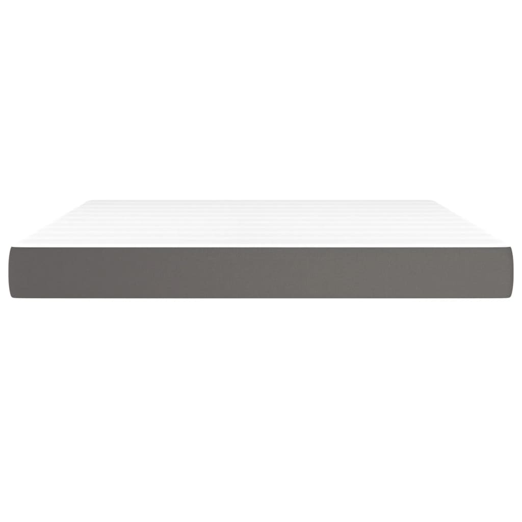 Vidaxl pocketveringmatras medium 180x200x20 cm kunstleer grijs