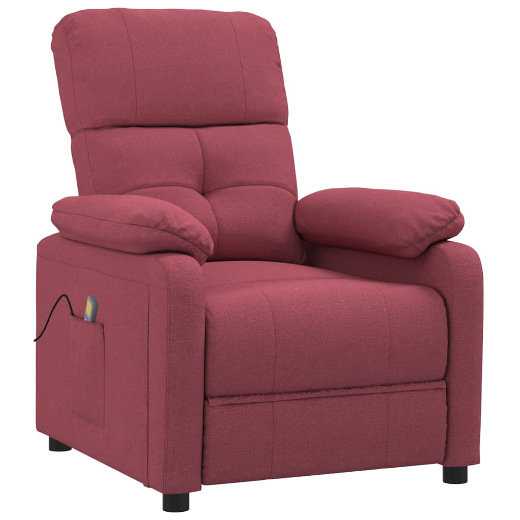 Vidaxl massagestoel stof wijnrood