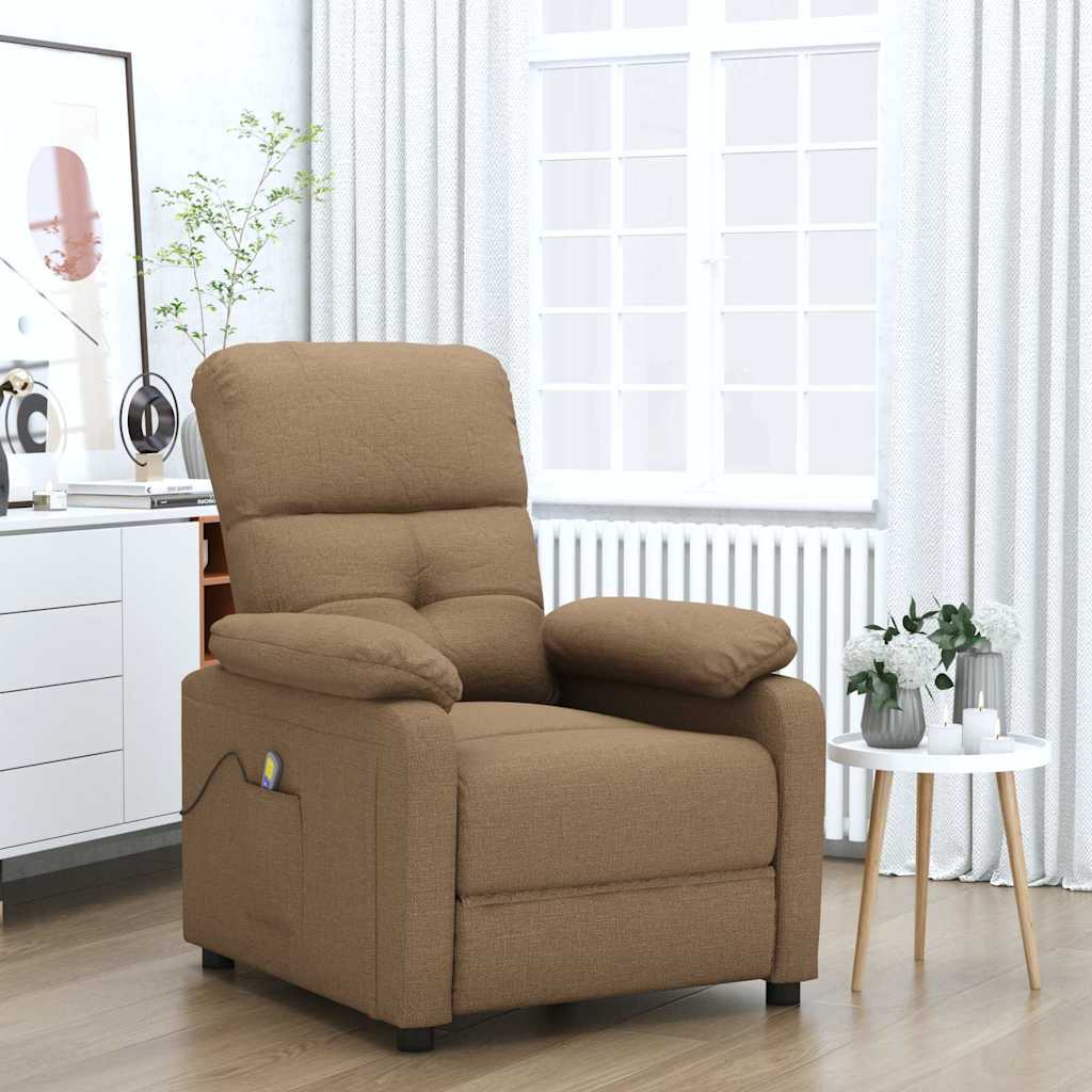 Vidaxl massagestoel stof bruin