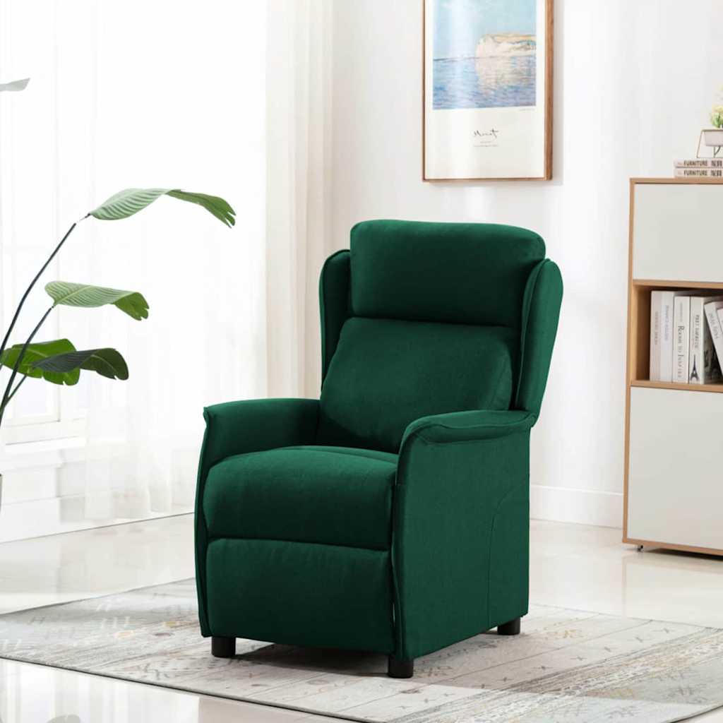 Vidaxl massagestoel met kussen donkergroen 93.5 x 67.5 x 101.5 cm stof