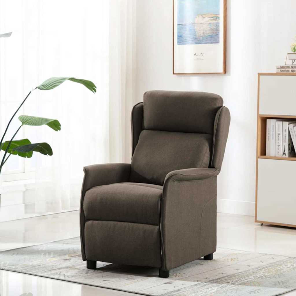 Vidaxl massagestoel met kussen taupe 93.5 x 67.5 x 101.5 cm stof