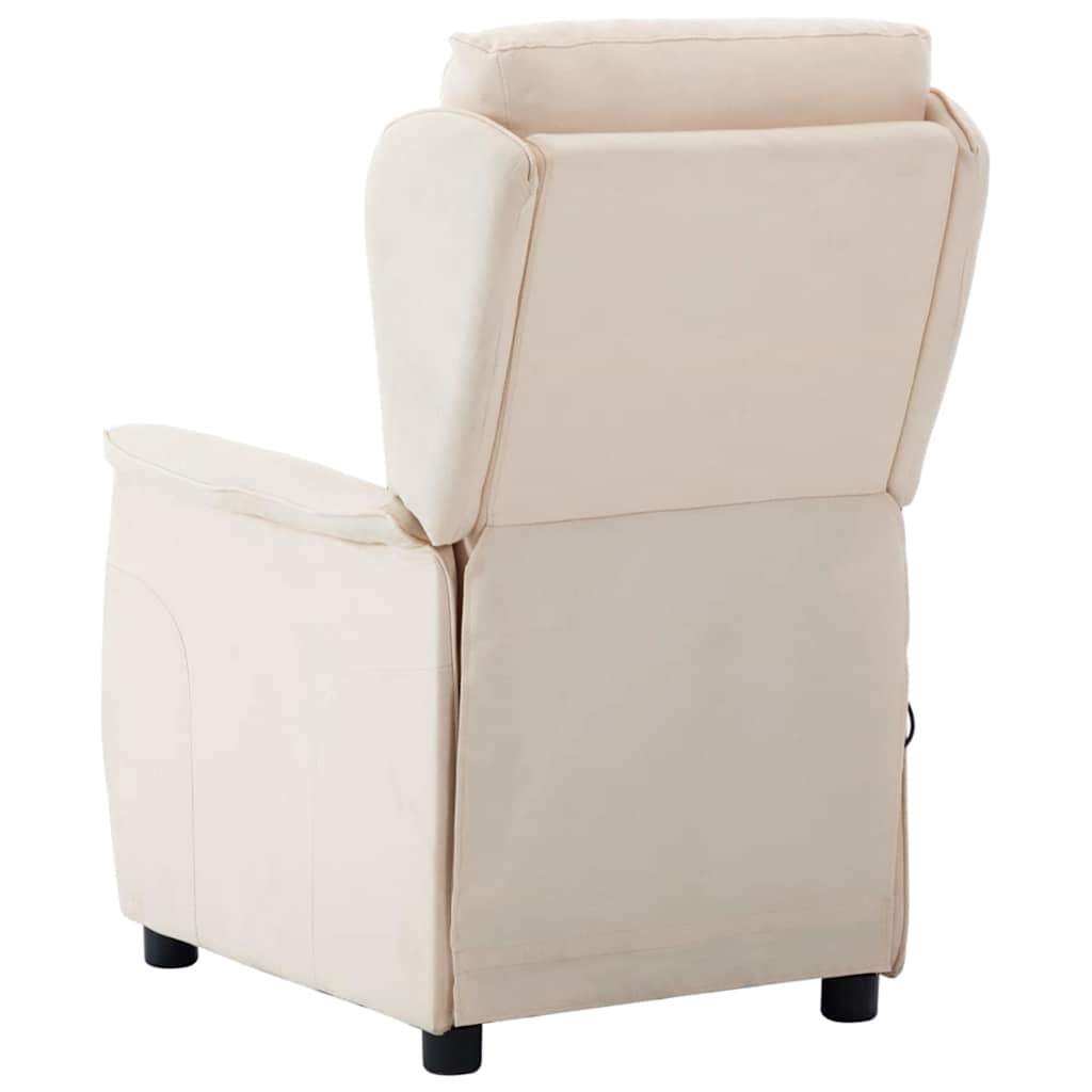 Vidaxl massagestoel met kussen crème 93.5 x 67.5 x 101.5 cm stof