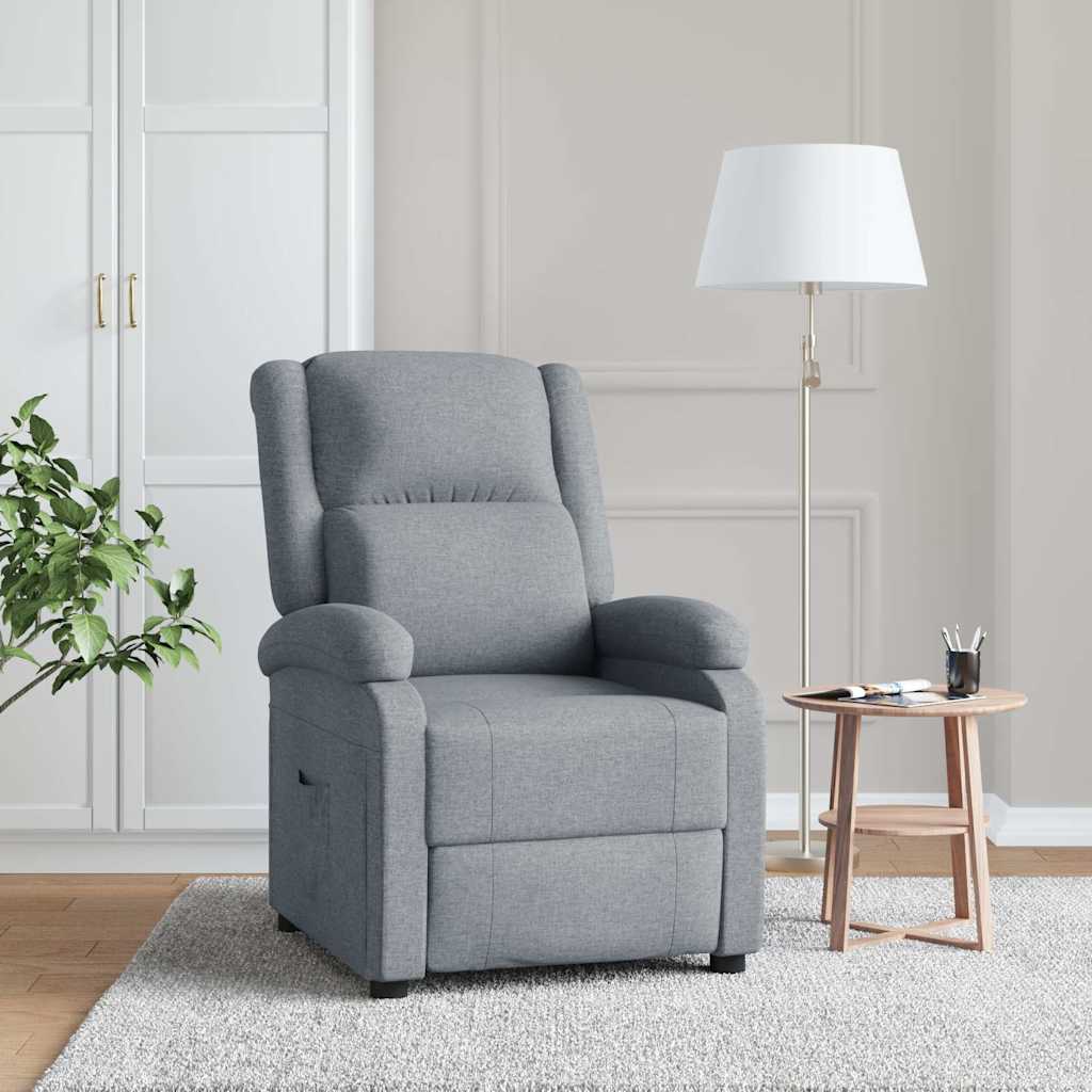 Vidaxl fauteuil verstelbaar stof lichtgrijs
