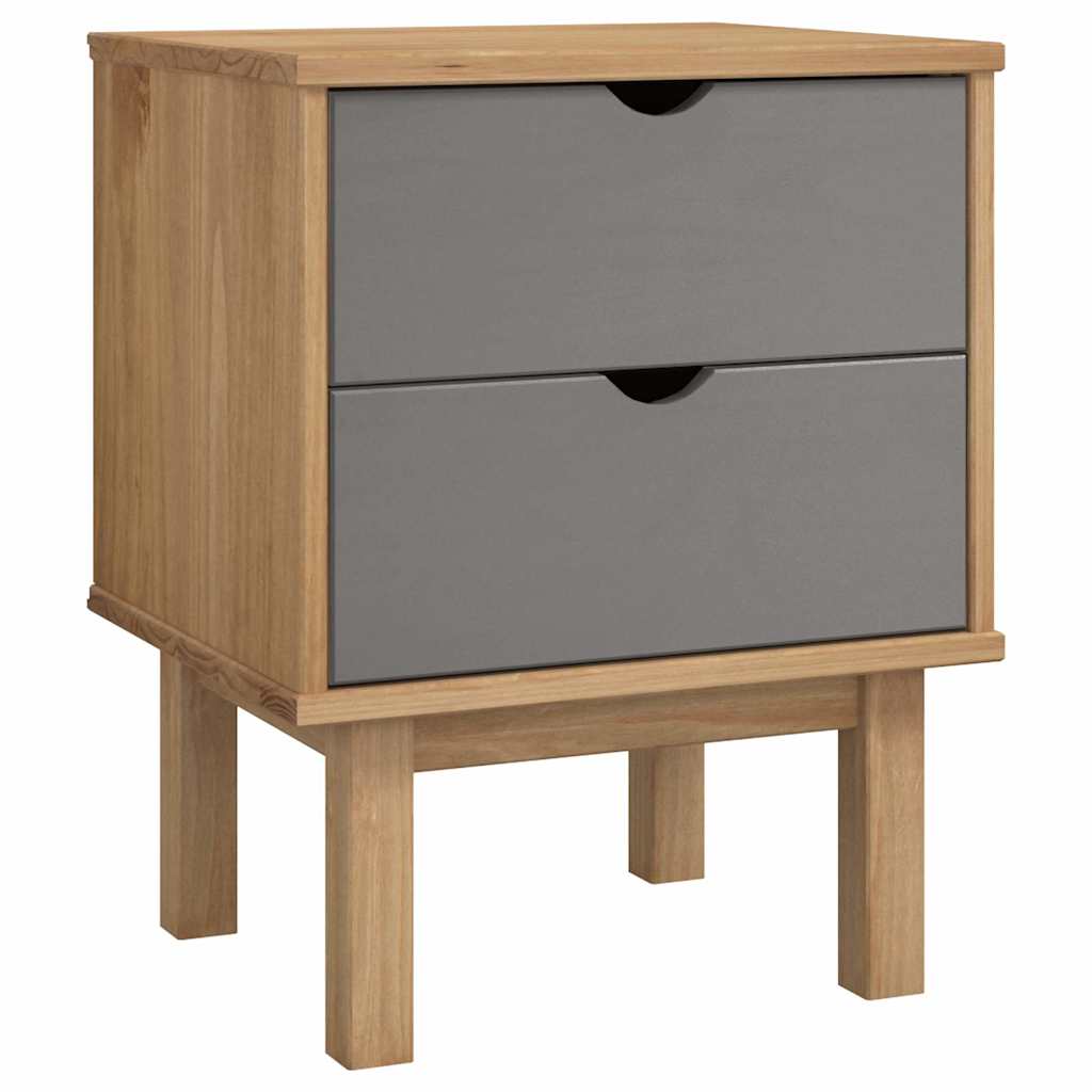 Vidaxl nachtkastje otta 45x39x57 cm grenenhout bruin en grijs