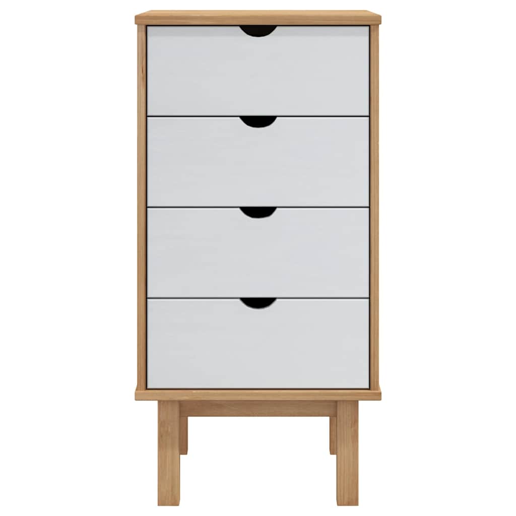 Vidaxl ladekast otta 45x39x90 cm massief grenenhout bruin en wit