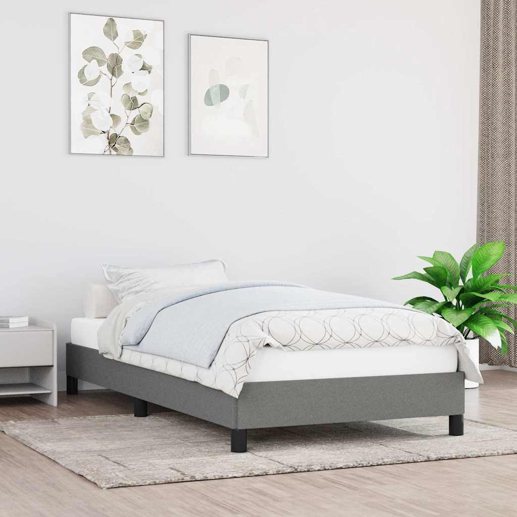 Vidaxl bedframe zonder matras 90x190 cm stof donkergrijs