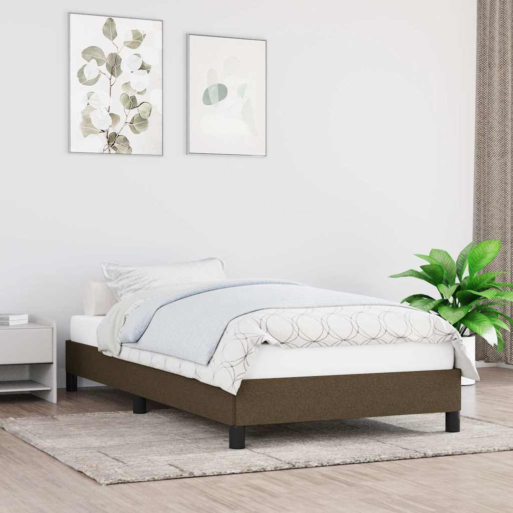 Vidaxl bedframe zonder matras 90x190 cm stof donkerbruin