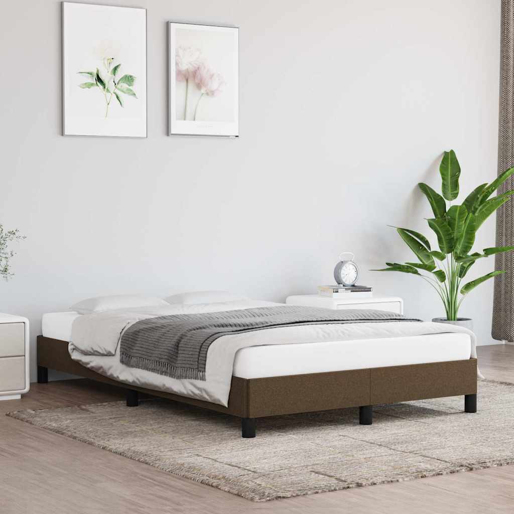 Vidaxl bedframe zonder matras 120x200 cm stof donkerbruin