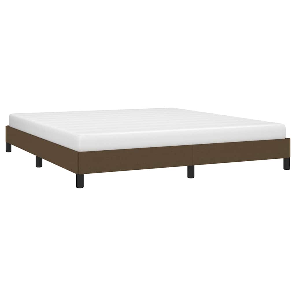 Vidaxl bedframe zonder matras stof donkerbruin 180x200 cm