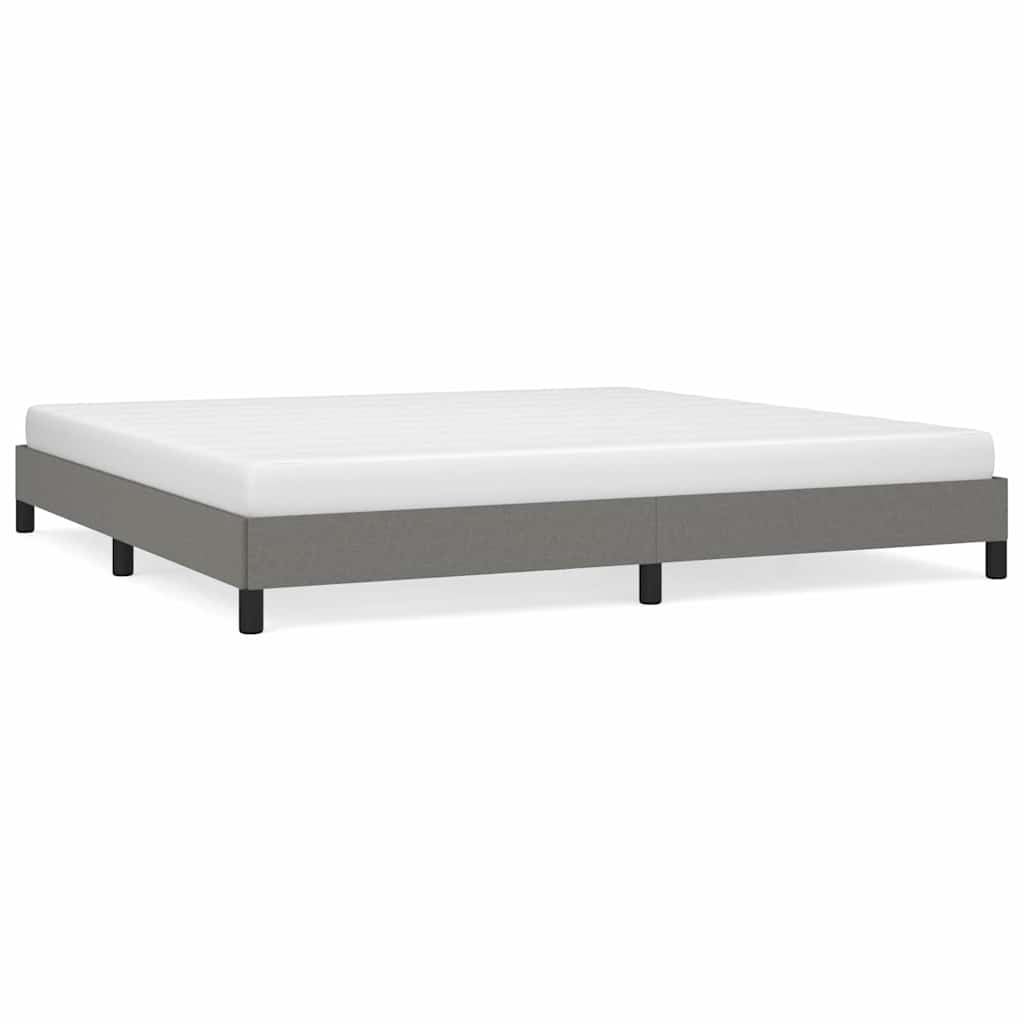 Vidaxl bedframe zonder matras stof donkergrijs 200x200 cm