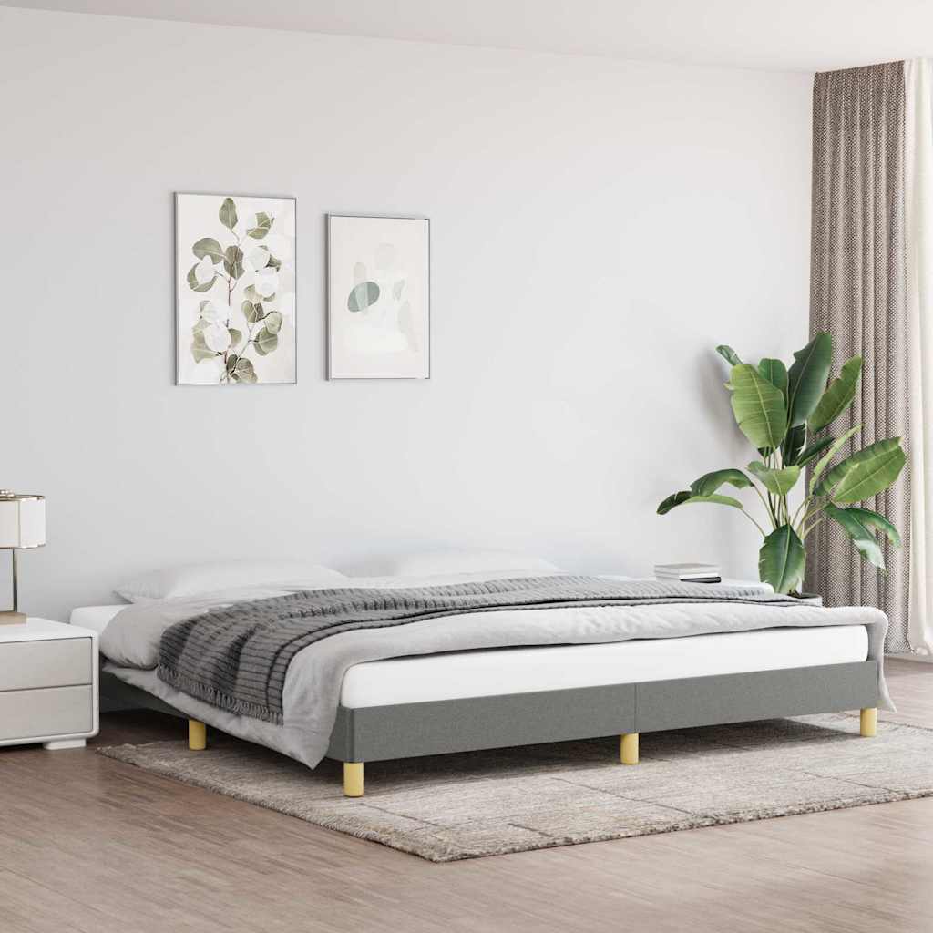 Vidaxl bedframe zonder matras stof donkergrijs 200x200 cm