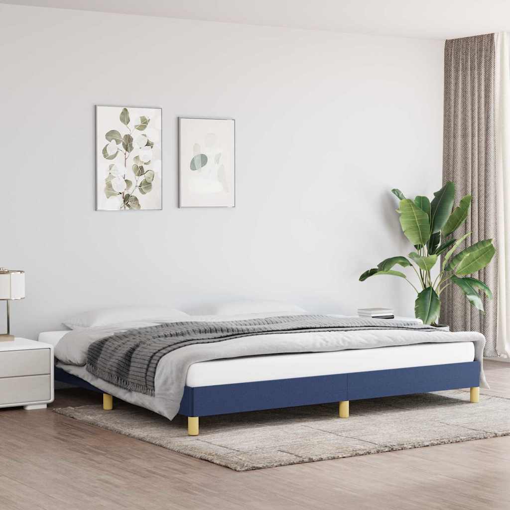 Vidaxl bedframe zonder matras stof blauw 200x200 cm