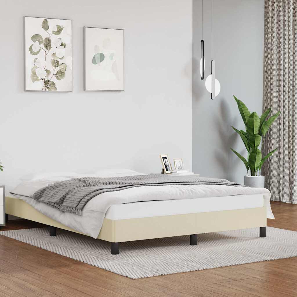 Vidaxl bedframe kunstleer crèmekleurig 140x200 cm