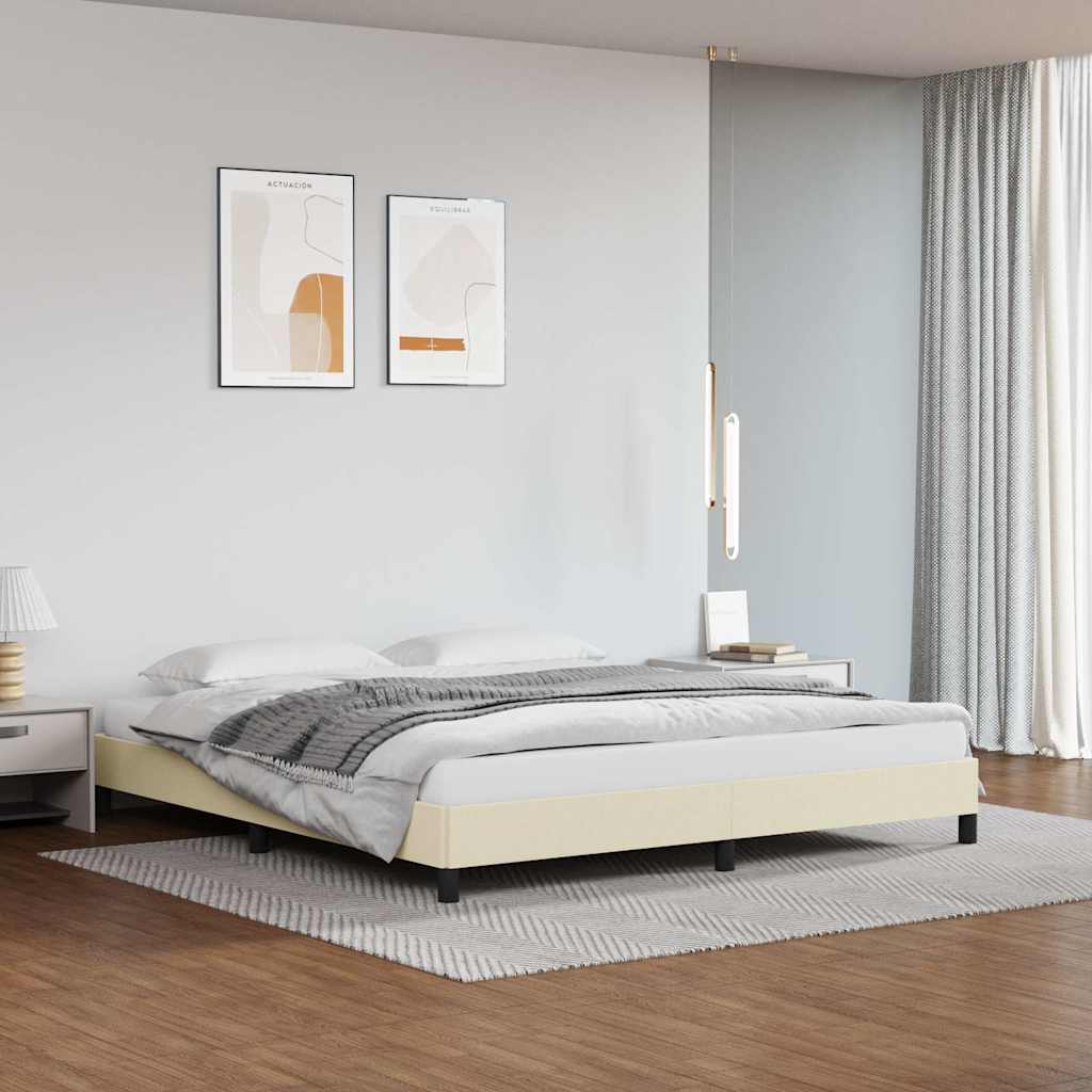 Vidaxl bedframe kunstleer crèmekleurig 180x200 cm