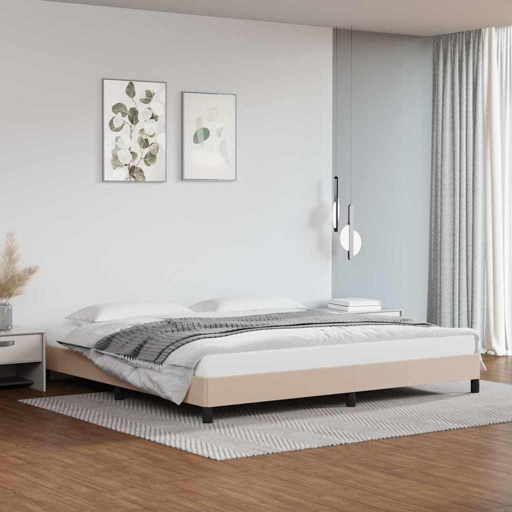 Vidaxl bedframe kunstleer cappuccinokleurig 200x200 cm