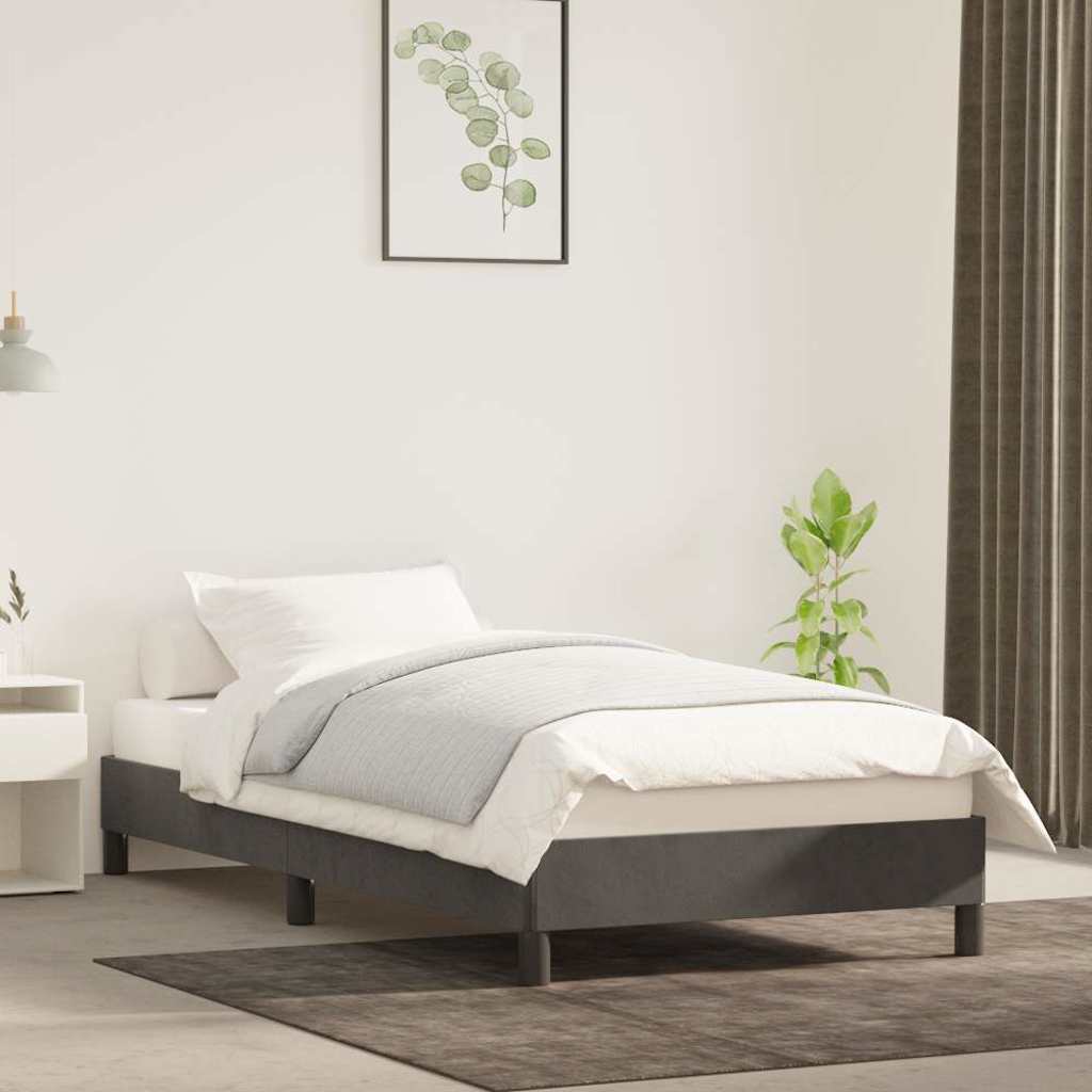Vidaxl bedframe zonder matras 100x200 cm fluweel donkergrijs