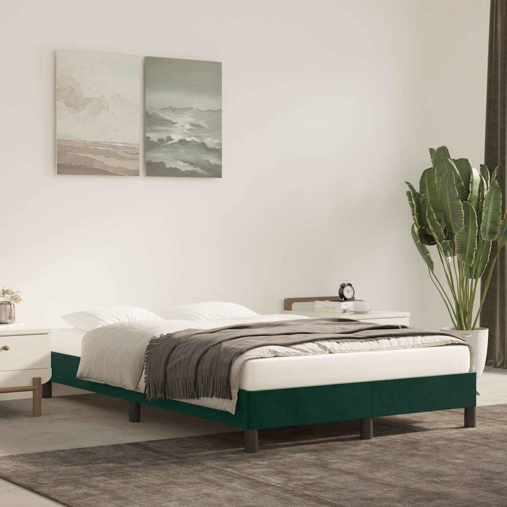 Vidaxl bedframe zonder matras 120x200 cm fluweel donkergroen