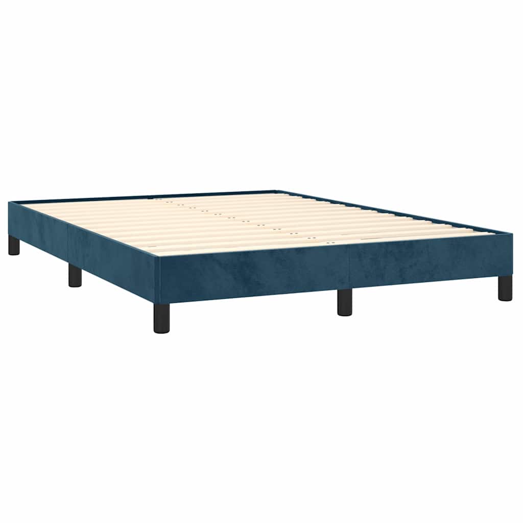 Vidaxl bedframe zonder matras 140x200 cm fluweel donkerblauw