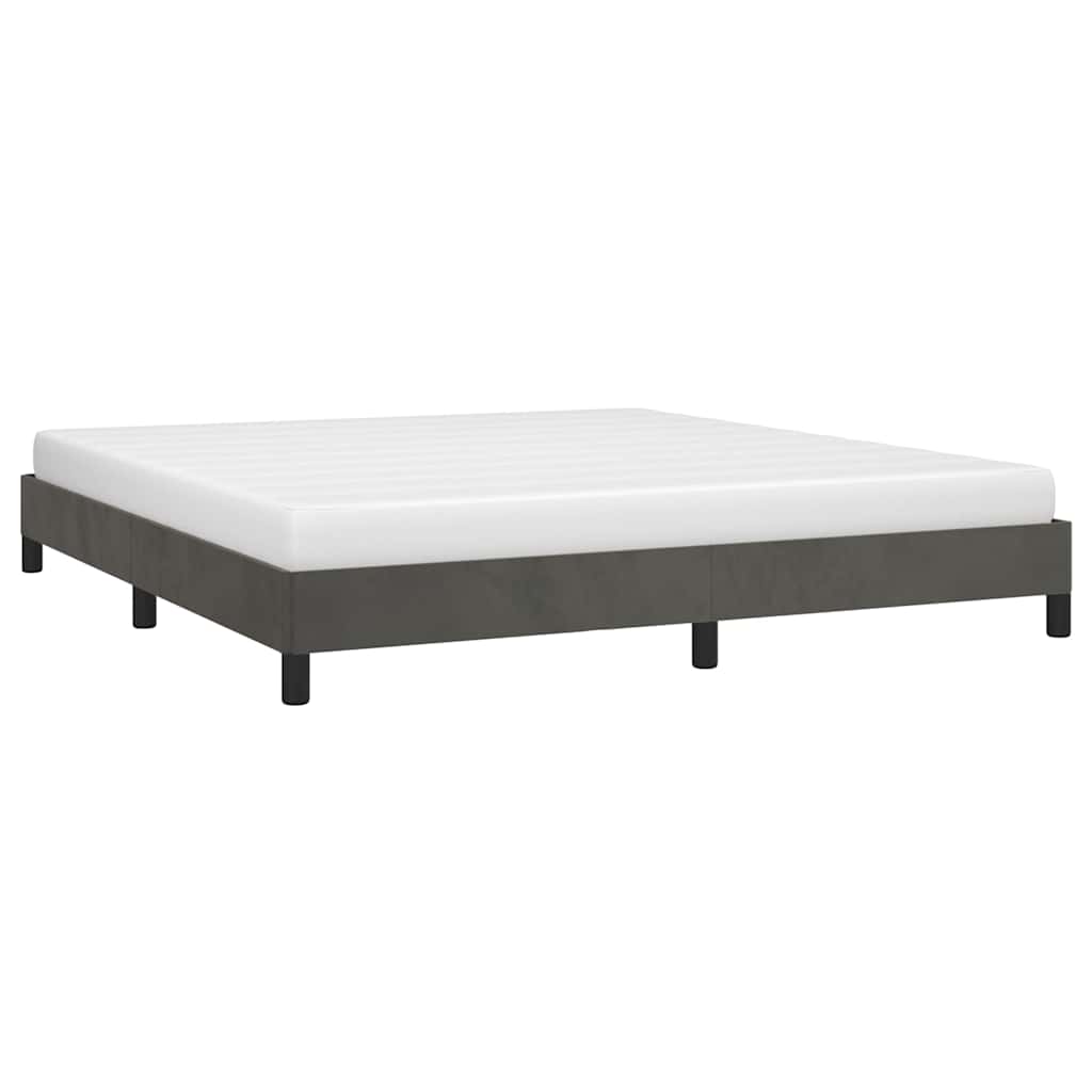 Vidaxl bedframe zonder matras 160x200 cm fluweel donkergrijs