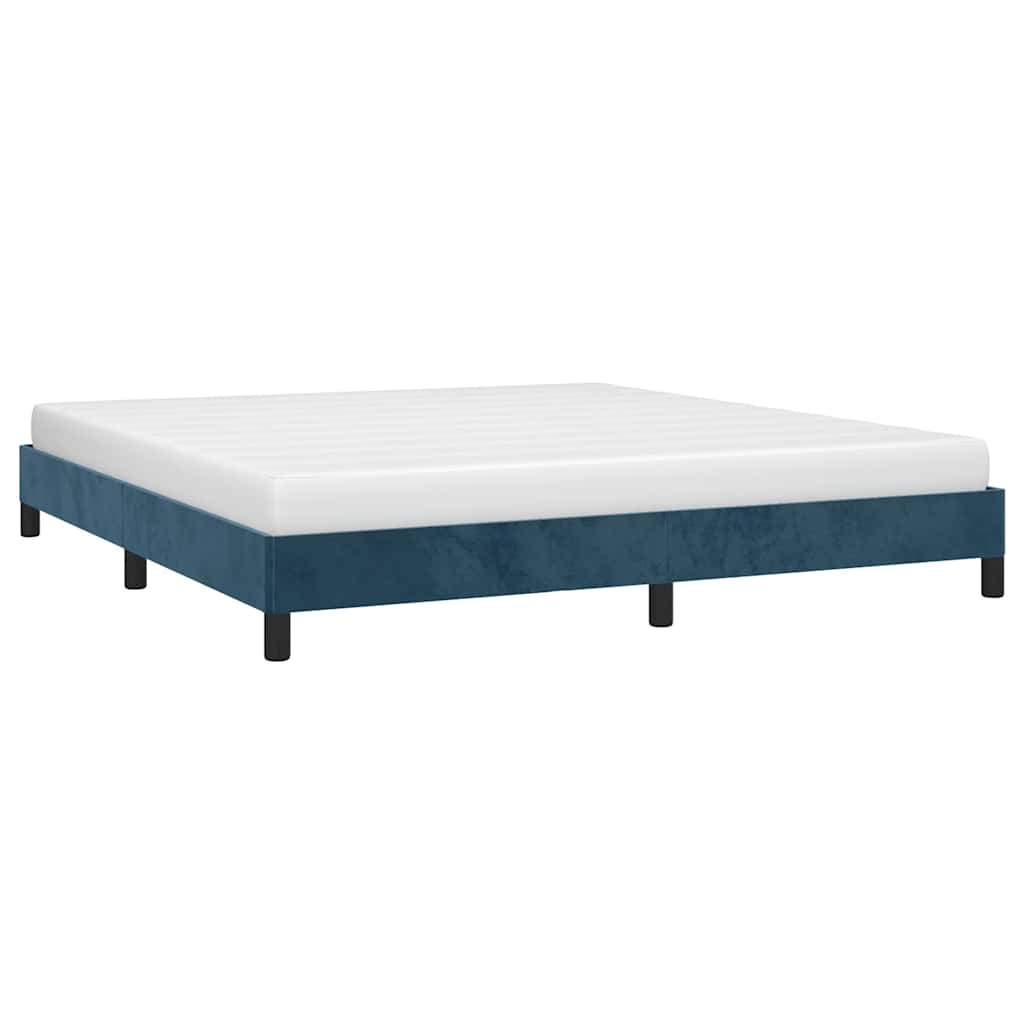 Vidaxl bedframe zonder matras 160x200 cm fluweel donkerblauw