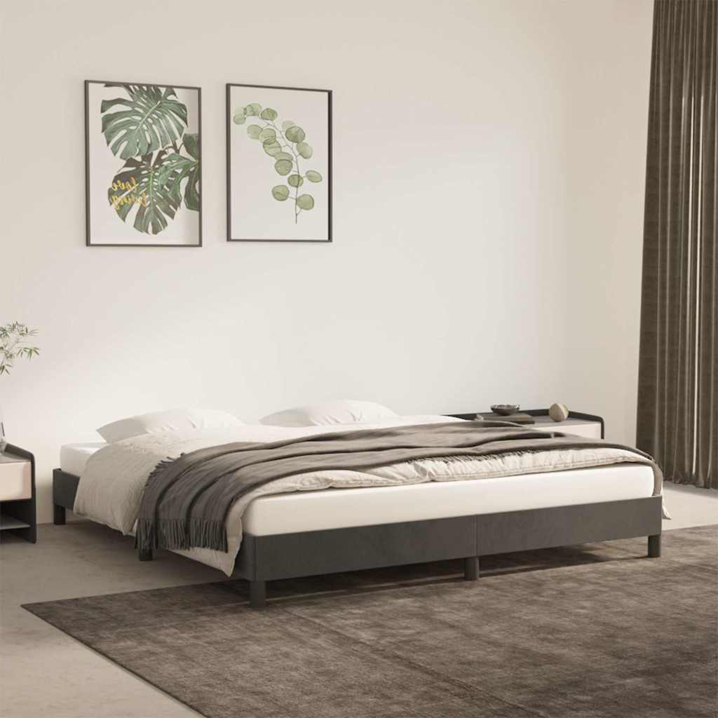 Vidaxl bedframe zonder matras 180x200 cm fluweel donkergrijs