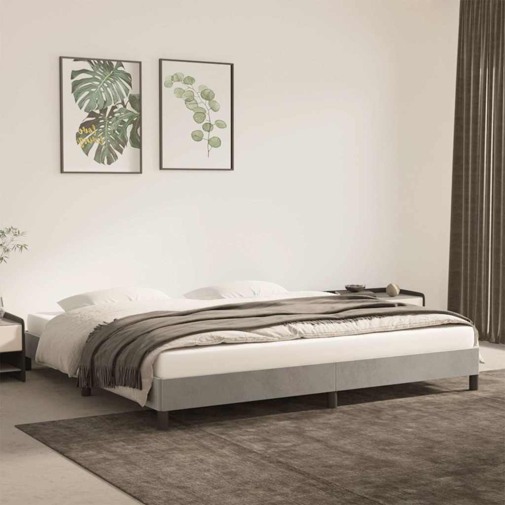 Vidaxl bedframe zonder matras 200x200 cm fluweel lichtgrijs