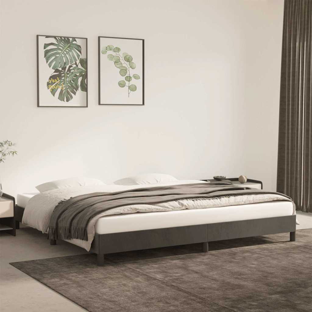 Vidaxl bedframe zonder matras 200x200 cm fluweel donkergrijs
