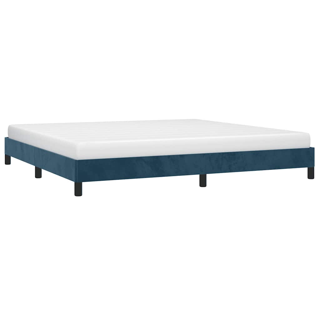 Vidaxl bedframe zonder matras 200x200 cm fluweel donkerblauw