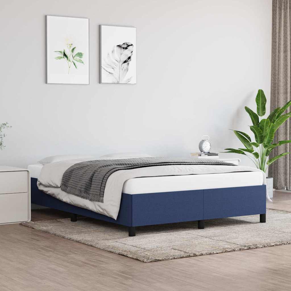 Vidaxl bedframe zonder matras stof blauw 140x190 cm