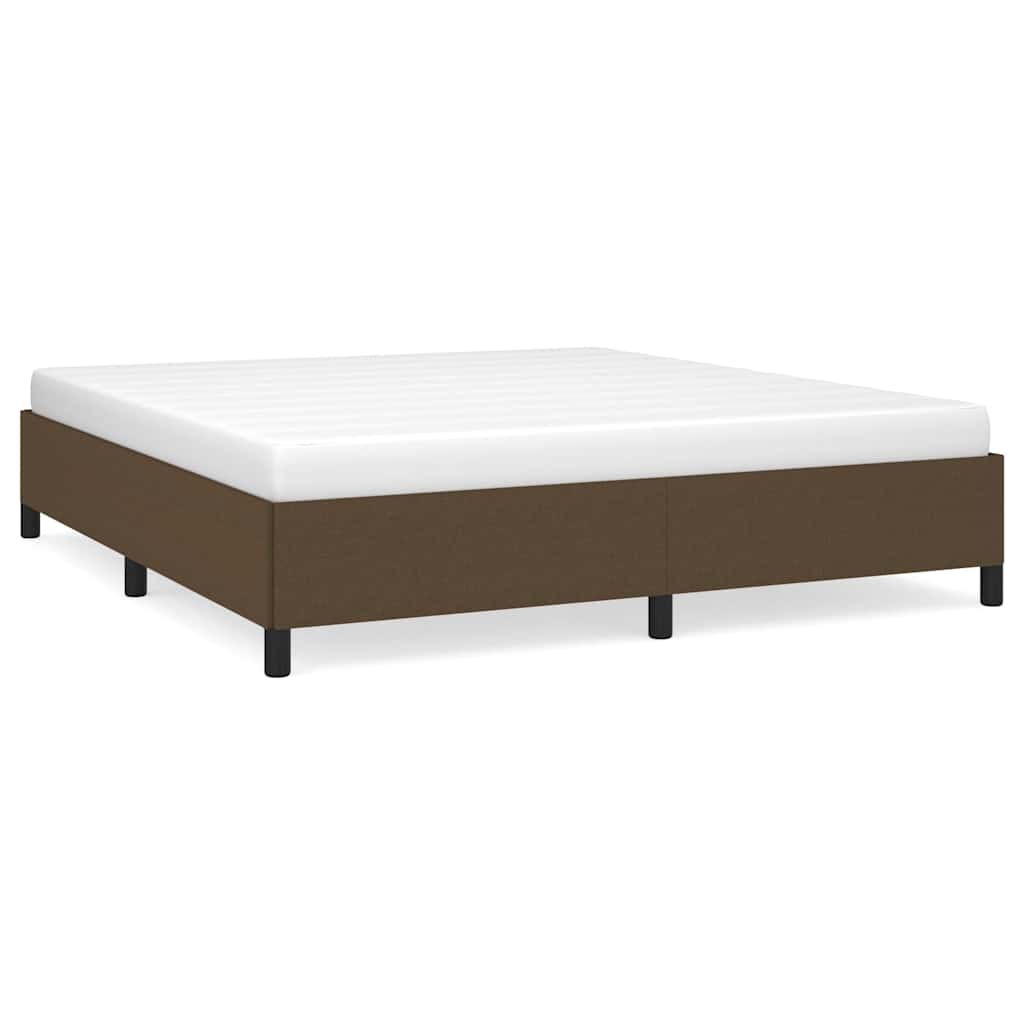 Vidaxl bedframe zonder matras stof donkerbruin 180x200 cm