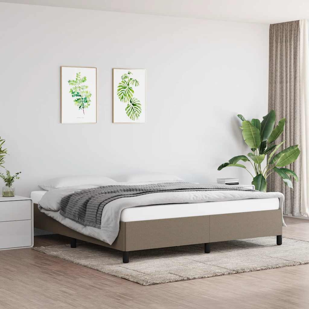 Vidaxl bedframe zonder matras stof taupe 180x200 cm