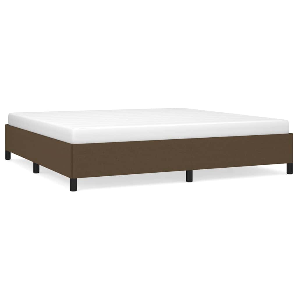 Vidaxl bedframe zonder matras stof donkerbruin 200x200 cm
