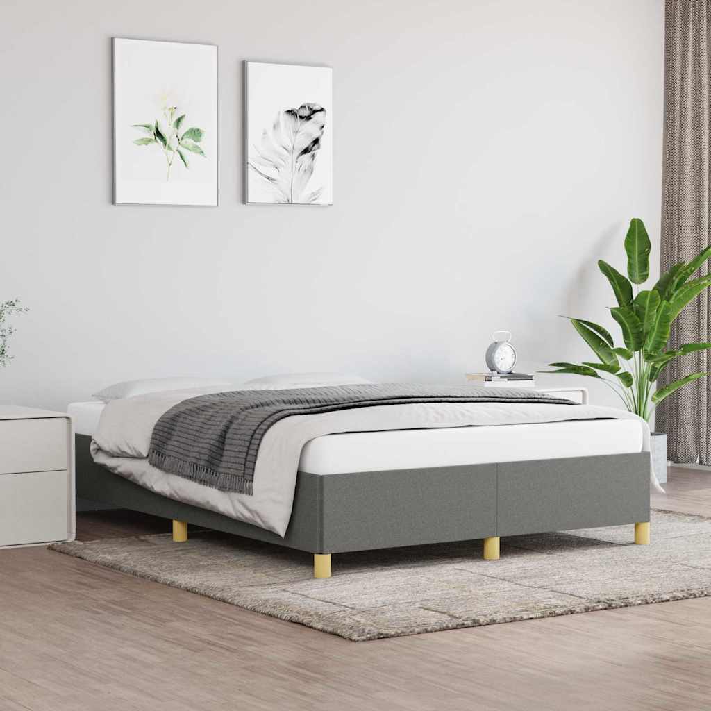 Vidaxl bedframe zonder matras stof donkergrijs 140x190 cm