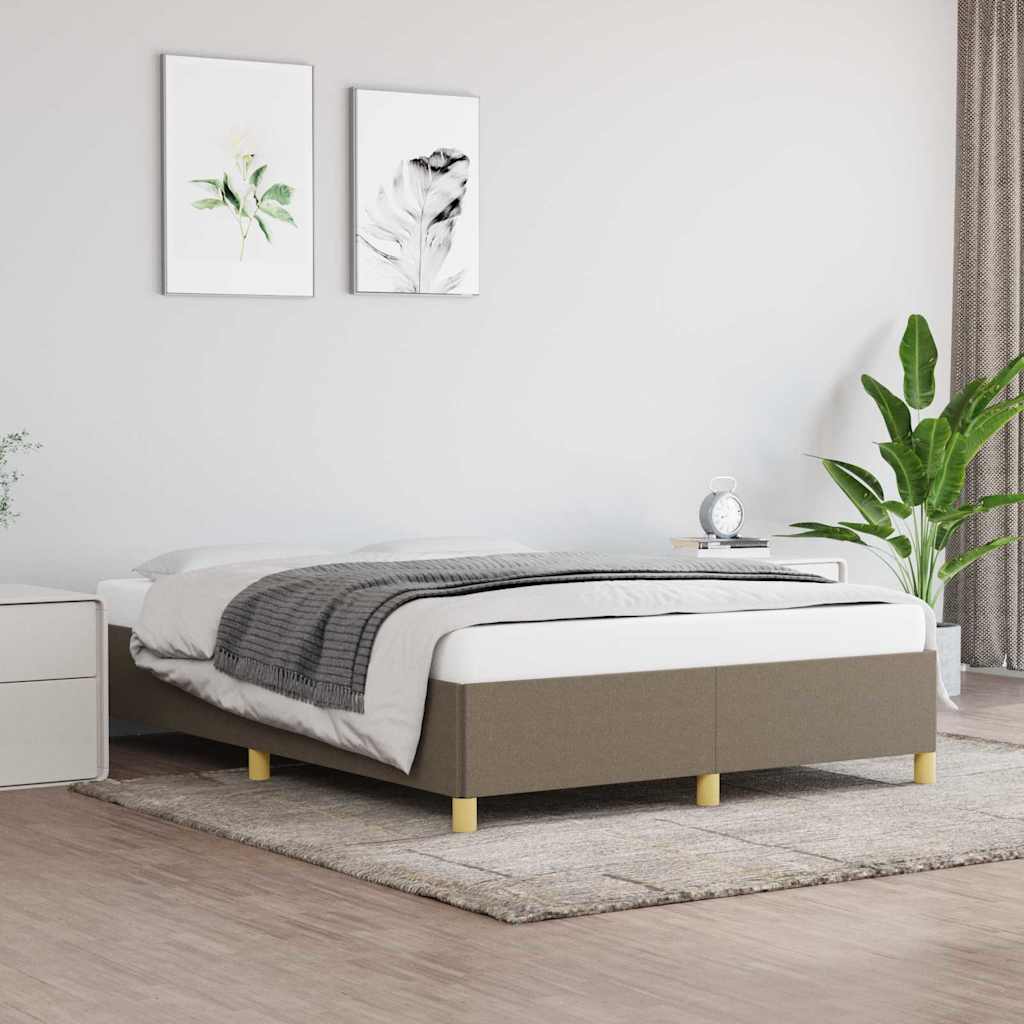 Vidaxl bedframe zonder matras stof taupe 140x200 cm
