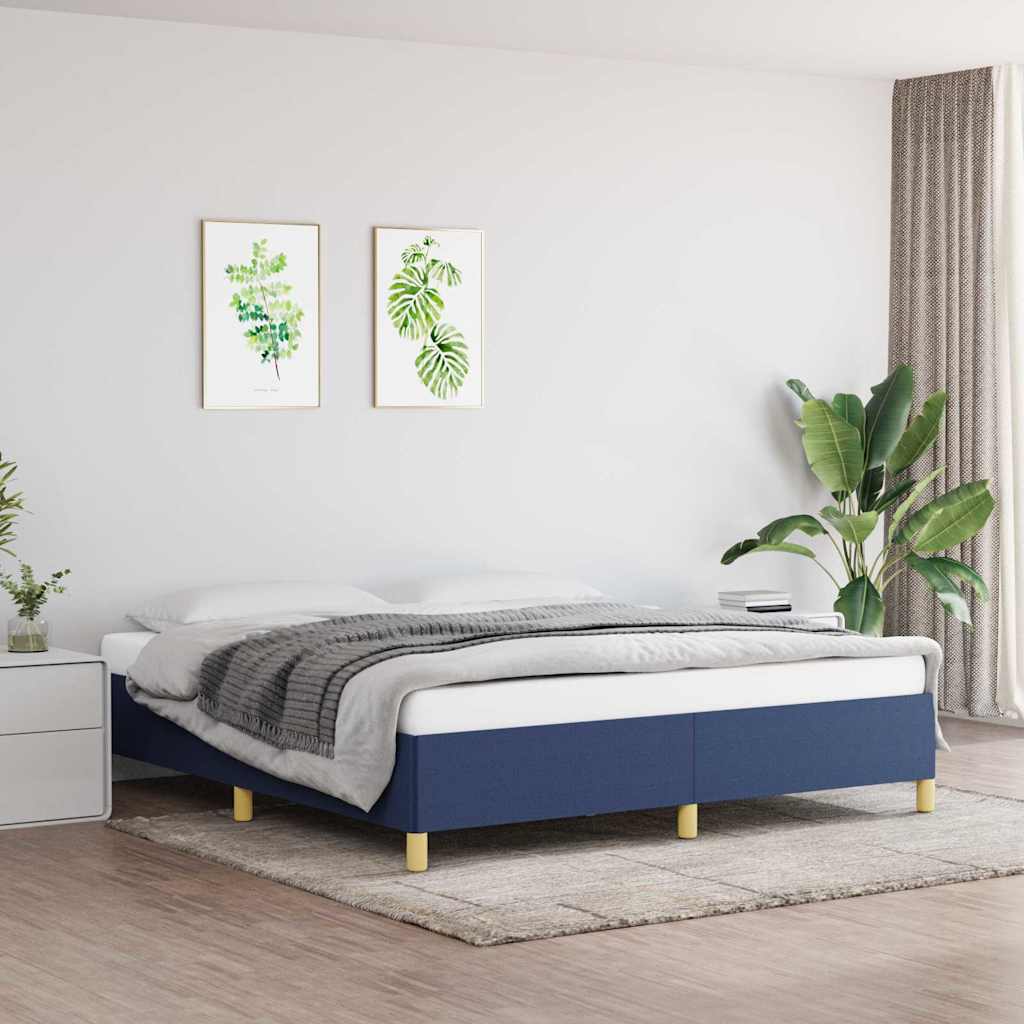 Vidaxl bedframe zonder matras stof blauw 180x200 cm