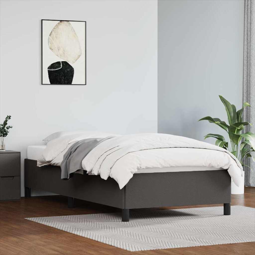 Vidaxl bedframe kunstleer grijs 90x190 cm